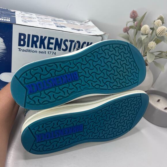 Birkenstocks Memphis High Leather/Textile Shoes Gray/Blue Men 13 NWB Regular Fit - Picture 8 of 10